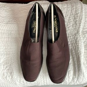 Rangoni sz 10 dark brown microfiber/leather womens shoes